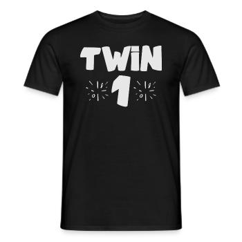 Twin Number One Funny Twin - T-shirt homme - noir - Devant - AI Model Male 178 light (178cm)