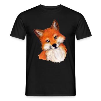 Niedlicher Fuchs für Fuchsliebhaber Geburtstag - Männer T-Shirt - Schwarz - Vorne - AI Model Male 178 light (178cm)