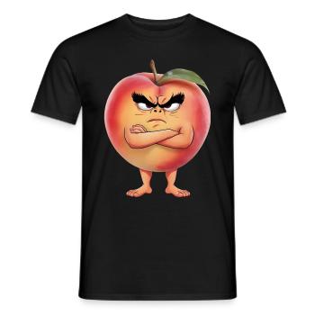 Pfirsich - Männer T-Shirt - Schwarz - Vorne - AI Model Male 178 light (178cm)