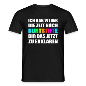 Lustige Sprüche ich hab weder die Zeit noch die - Männer T-Shirt - Schwarz - Vorne - AI Model Male 178 light (178cm)