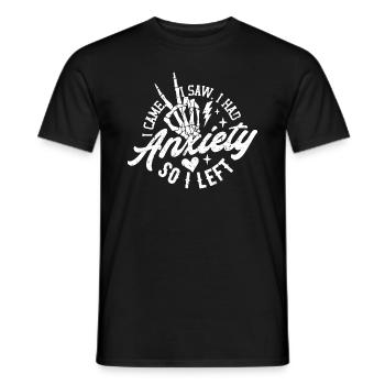 Ich kam, ich sah, dass ich Angst hatte, also ging ich lustig - Männer T-Shirt - Schwarz - Vorne - AI Model Male 178 light (178cm)
