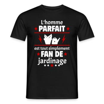 Homme parfait est fan de jardinage, cadeau de noël - T-shirt homme - noir - Devant - AI Model Male 178 light (178cm)