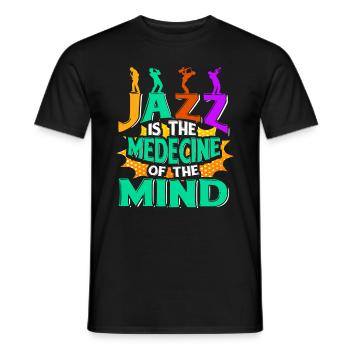 Jazz musical instrument saxophone - Men's T-Shirt - black - Front - AI Model Male 178 light (178cm)