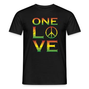 Love reggae - Men's T-Shirt - black - Front - AI Model Male 178 light (178cm)
