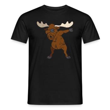 Retro Vintage Grunge Style Dabbing Dab Elche - Männer T-Shirt - Schwarz - Vorne - AI Model Male 178 light (178cm)