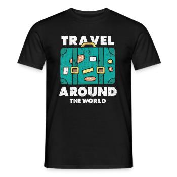 Voyage voyageur du monde - T-shirt homme - noir - Devant - AI Model Male 178 light (178cm)