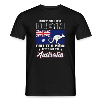 Australia Dream Country - Men's T-Shirt - black - Front - AI Model Male 178 light (178cm)