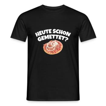 HEUTE SCHON GEMETTET? - METTBRÖTCHEN - Männer T-Shirt - Schwarz - Vorne - AI Model Male 178 light (178cm)