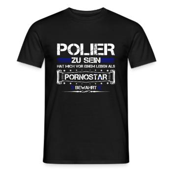 POLIER ZU SEIN.... - Männer T-Shirt - Schwarz - Vorne - AI Model Male 178 light (178cm)