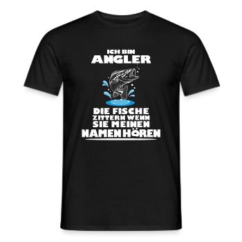 ANGLER LUSTIGER SPRUCH GESCHENK - Männer T-Shirt - Schwarz - Vorne - AI Model Male 178 light (178cm)