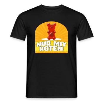 NUR MIT ROTEN - GUMMIBÄR - Männer T-Shirt - Schwarz - Vorne - AI Model Male 178 light (178cm)