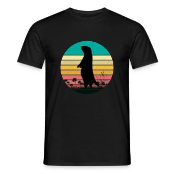 RÉTRO VINTAGE MARMOTTE - T-shirt homme - noir - Devant - AI Model Male 178 light (178cm)