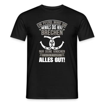 EIN PFERD WIRD DIR NIEMALS DAS HERZ BRECHEN - Männer T-Shirt - Schwarz - Vorne - AI Model Male 178 light (178cm)