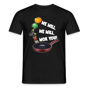 WE WILL WOK YOU - Männer T-Shirt - Schwarz - Vorne - AI Model Male 178 light (178cm)