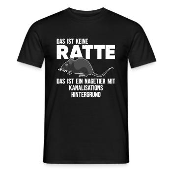 DAS IST KEINE RATTE - LUSTIGER SPRUCH RATTE - Männer T-Shirt - Schwarz - Vorne - AI Model Male 178 light (178cm)