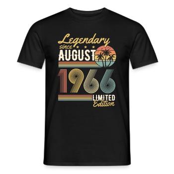 Legendary since August 1966 retro birthday - Men's T-Shirt - black - Front - AI Model Male 178 light (178cm)