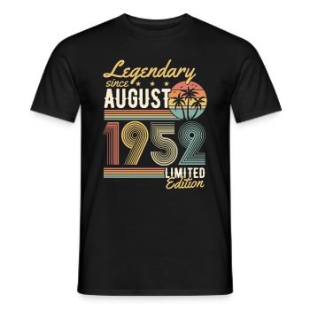 Légendaire depuis Août 1952 Rétro Vintage Cadeau - T-shirt homme - noir - Devant - AI Model Male 178 light (178cm)