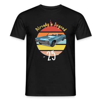 Auto Oldtimer Already Legend - 25. Geburtstag - Männer T-Shirt - Schwarz - Vorne - AI Model Male 178 light (178cm)