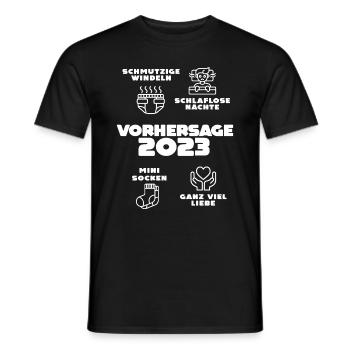 WERDENDER PAPA MAMA BABY GEBURT VORHERSAGE 2023 - Männer T-Shirt - Schwarz - Vorne - AI Model Male 178 light (178cm)