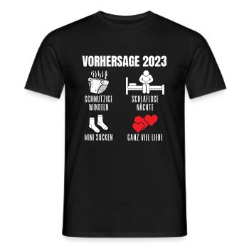 VORHERSAGE 2023 WERDENDE MAMA WERDENDER PAPA - Männer T-Shirt - Schwarz - Vorne - AI Model Male 178 light (178cm)