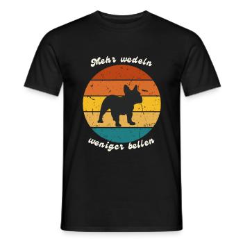 Mehr wedeln, weniger bellen Bulldogge - Männer T-Shirt - Schwarz - Vorne - AI Model Male 178 light (178cm)