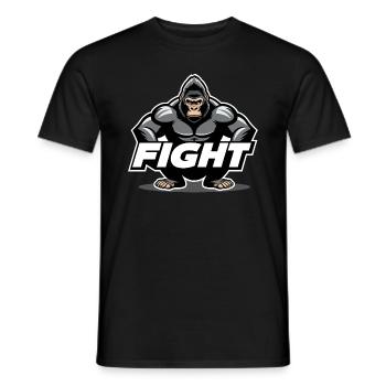 Gorille combattant - T-shirt homme - noir - Devant - AI Model Male 178 light (178cm)