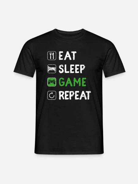 Funny Eat Sleep Game Wiederholen Sie Video Gamer Gaming Lov - Mænd T-shirt - sort
