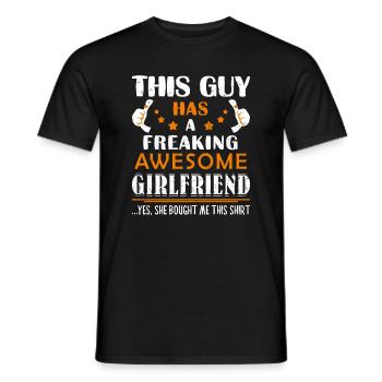 Idée cadeau drôle de petit ami ce gars a un super - T-shirt homme - noir - Devant - AI Model Male 178 light (178cm)