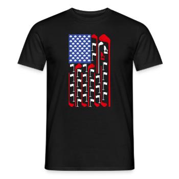 American Flag Golf Club Sport Lustige Golfgeschenke - Männer T-Shirt - Schwarz - Vorne - AI Model Male 178 light (178cm)