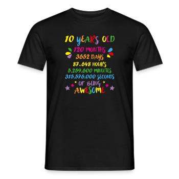 10 Jahre 120 Monate Geburtstag Math Nerd Geeky Girl - Männer T-Shirt - Schwarz - Vorne - AI Model Male 178 light (178cm)