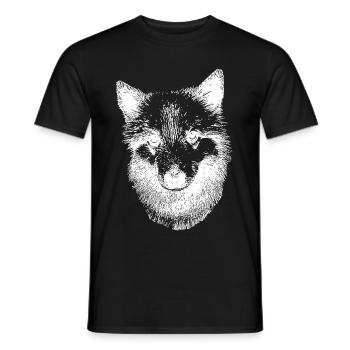 Iceland dog Icelandic Spitz - Men's T-Shirt - black - Front - AI Model Male 178 light (178cm)