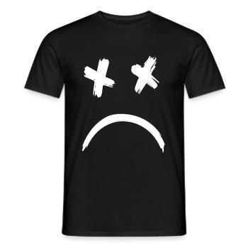 Sad Dead Smile Face - T-shirt homme - noir - Devant - AI Model Male 178 light (178cm)
