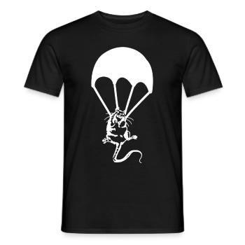 Rat Parachute Graffiti Banksy Street Art - Men's T-Shirt - black - Front - AI Model Male 178 light (178cm)