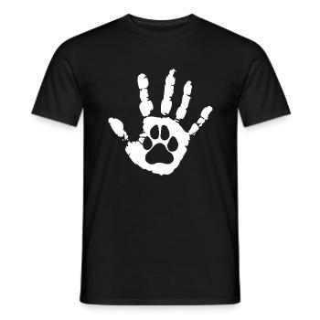 Les chiens laissent des empreintes de pattes dans nos vies - T-shirt homme - noir - Devant - AI Model Male 178 light (178cm)