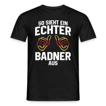 Badner - Männer T-Shirt - Schwarz - Vorne - AI Model Male 178 light (178cm)