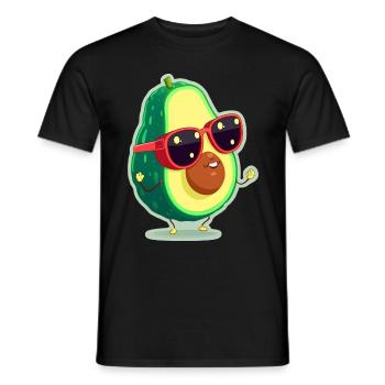 Niedliche Avocado Brille Vegetarier Veganer - Männer T-Shirt - Schwarz - Vorne - AI Model Male 178 light (178cm)
