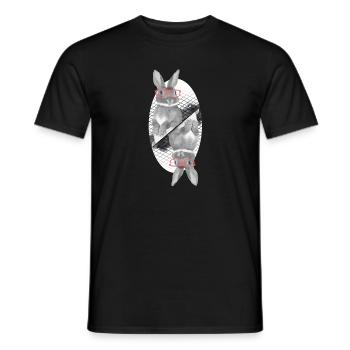 Zwei Hipster Hasen - Männer T-Shirt - Schwarz - Vorne - AI Model Male 178 light (178cm)