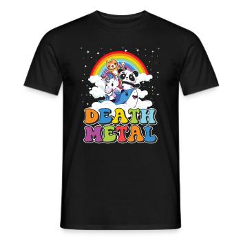 Death Metal Geschenk Heavy Regenbogen Einhorn - Männer T-Shirt - Schwarz - Vorne - AI Model Male 178 light (178cm)