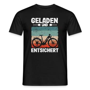 EBike Elektrofahrrad Ebike Geschenk Pedelec Lustig - Männer T-Shirt - Schwarz - Vorne - AI Model Male 178 light (178cm)