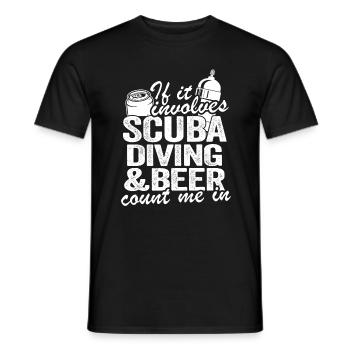 Funny Divers Dad Scuba Diving & Beer Gift Men - Men's T-Shirt - black - Front - AI Model Male 178 light (178cm)