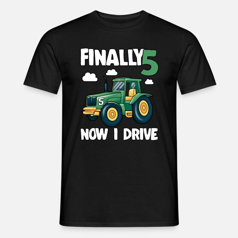 Traktor Endlich 5 Geburtstag Geschenk Junge Lustig - Männer T-Shirt - Schwarz