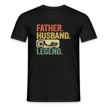Father Husband Recumbent Legend Funny Recumbent - Men's T-Shirt - black - Front - AI Model Male 178 light (178cm)