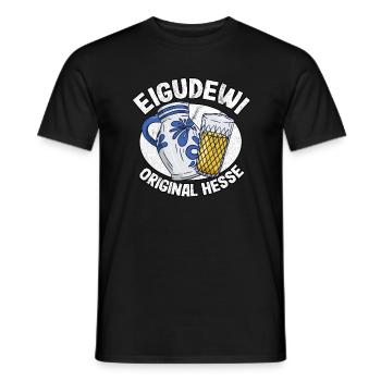 Eigudewi Ebbelwoi Spruch Lustig Äppler Apfelwein - Männer T-Shirt - Schwarz - Vorne - AI Model Male 178 light (178cm)