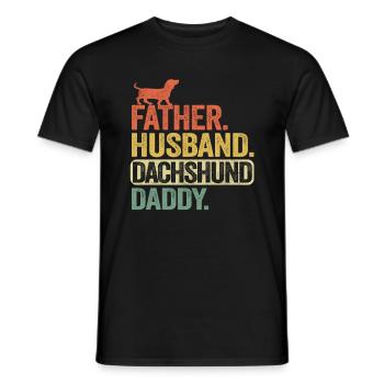 Père Mari Teckel Papa Teckel Teckel - T-shirt homme - noir - Devant - AI Model Male 178 light (178cm)