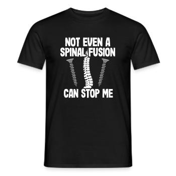 Back Surgery Not Even A Spinal Fusion Can Stop Me - Men's T-Shirt - black - Front - AI Model Male 178 light (178cm)