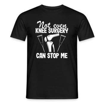 Knie Operation Meniskus OP Geschenk Genesung - Männer T-Shirt - Schwarz - Vorne - AI Model Male 178 light (178cm)