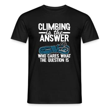 L’escalade Est La Réponse Grimpeur Bouldern Drôle - T-shirt homme - noir - Devant - AI Model Male 178 light (178cm)