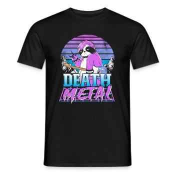 Retrowave Retro Faultier 90s Vintage Death Metal - Männer T-Shirt - Schwarz - Vorne - AI Model Male 178 light (178cm)