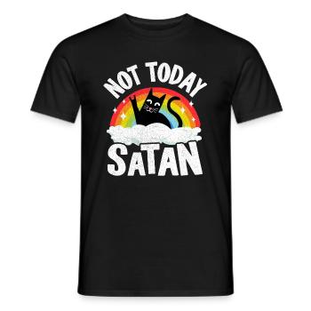 Not Today Satan Funny Heavy Metal - Men's T-Shirt - black - Front - AI Model Male 178 light (178cm)