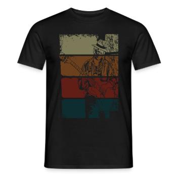 Guitariste de Blues Vintage - T-shirt homme - noir - Devant - AI Model Male 178 light (178cm)